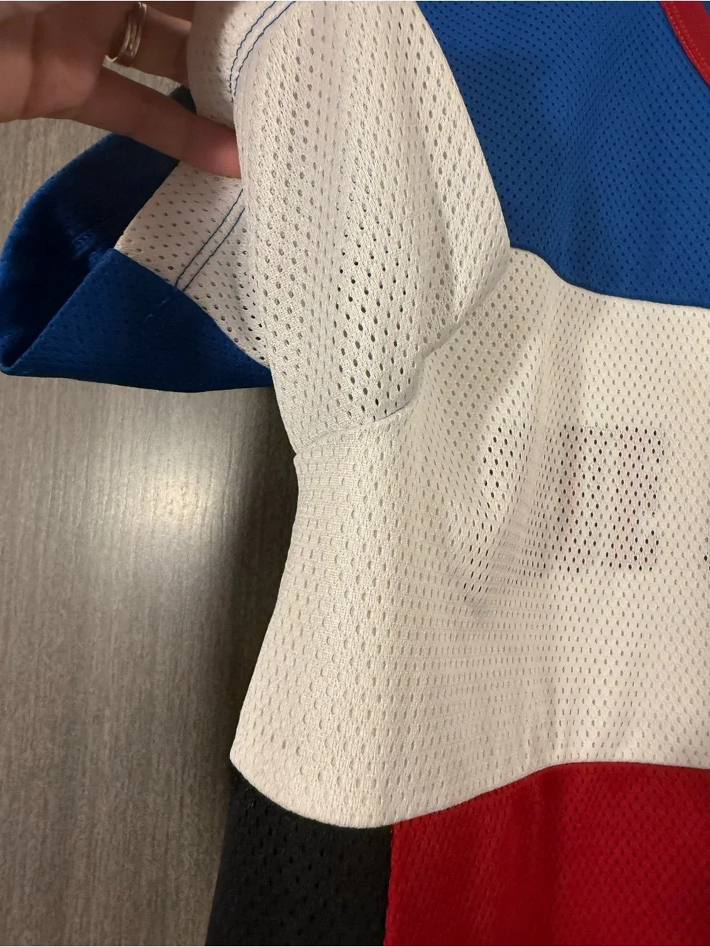 True Religion Blue White Red Black Colorblock Athletic Tee